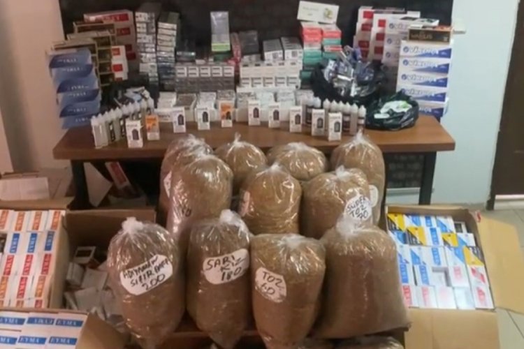 Hatay'daki baskında ka&ccedil;ak t&uuml;t&uuml;n ve t&uuml;t&uuml;n &uuml;r&uuml;nleri ele ge&ccedil;irildi
