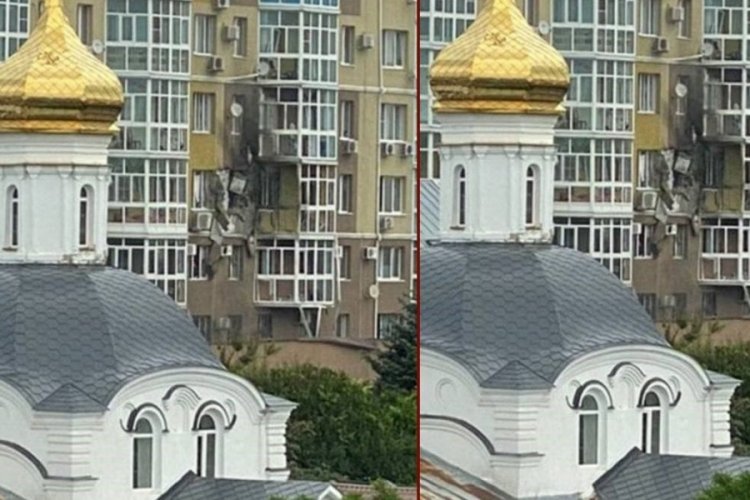 Rusya'da bir apartmana İHA d&uuml;şt&uuml;