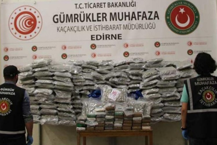 Edirne'de son bir haftada 462 kilo uyuşturucu ele ge&ccedil;ti; 47 g&ouml;zaltı