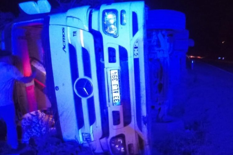 Adıyaman'da tır şarampole yuvarlandı