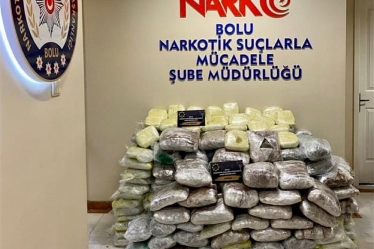 Bolu'da yaklaşık 230 kilogram uyuşturucu ele ge&ccedil;irildi