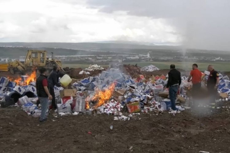 &Ccedil;orum'da 20 milyon liralık ka&ccedil;ak sigara ve sahte i&ccedil;ki imha edildi