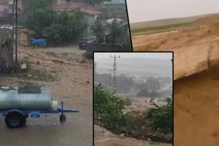Kırıkkale'de sağanak: Ekili arazi ve bah&ccedil;eler zarar g&ouml;rd&uuml;