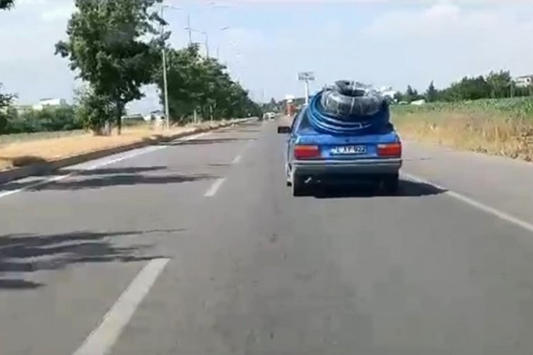 Batman'da boru y&uuml;kl&uuml; otomobil y&uuml;rekleri ağza getirdi