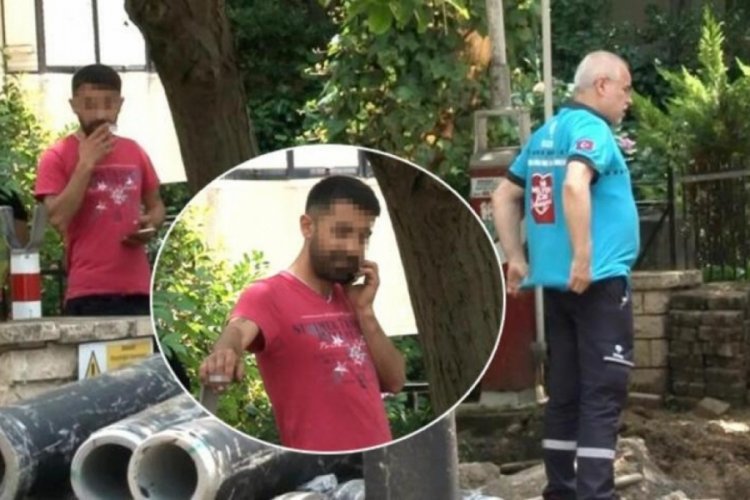 İstanbul'da doğalgaz borusu patladı! Sigarayla başında bekledi