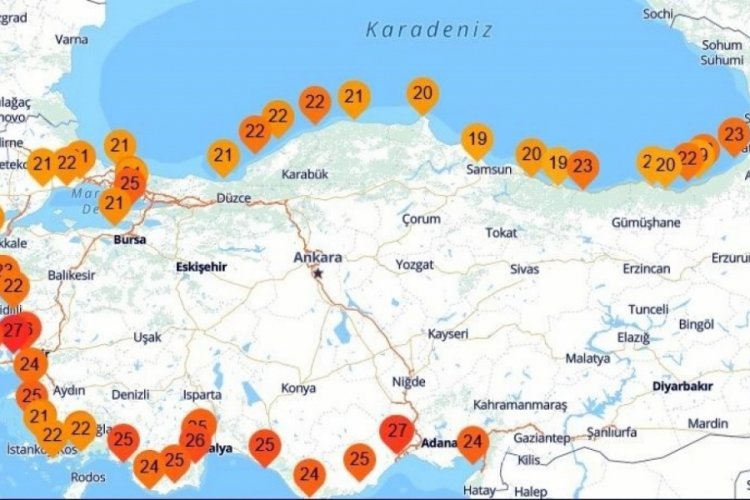 Karadeniz'in deniz suyu sıcaklığı en d&uuml;ş&uuml;k illeri Samsun ve Ordu