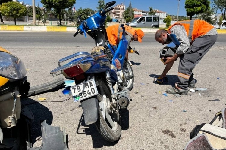 Ticari taksi ile motosiklet &ccedil;arpıştı:1 yaralı