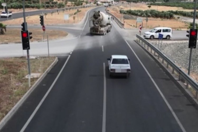 Kahramanmaraş'ta havadan trafik denetiminde şaşırtan g&ouml;r&uuml;nt&uuml;