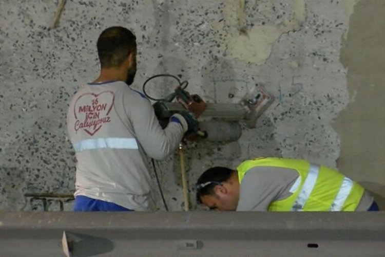 İstanbul midye kabukları ortaya &ccedil;ıkan k&ouml;pr&uuml;den karot &ouml;rneği alındı