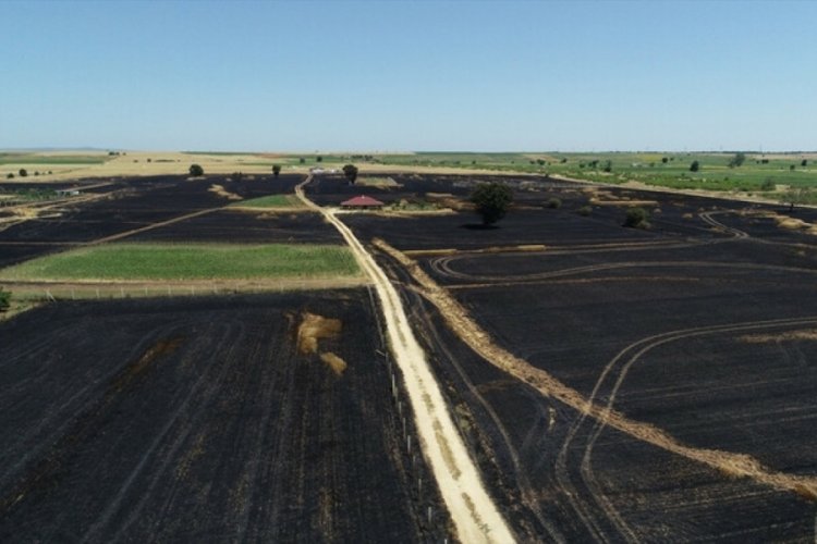 Kırklareli'nde buğday tarlasında &ccedil;ıkan yangın s&ouml;nd&uuml;r&uuml;ld&uuml;