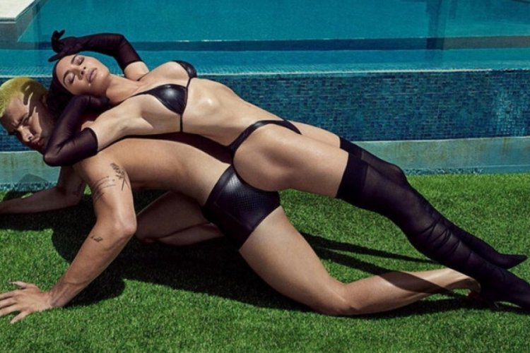 Kim Kardashian erkek modelin &uuml;zerinde g&uuml;neşlendi