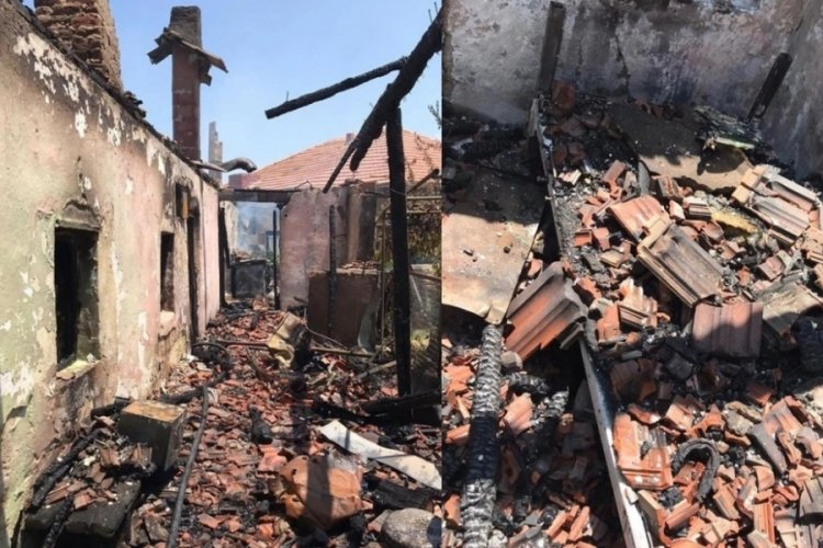 Uşak'ta yalnız yaşayan 89 yaşındaki vatandaş, yangında &ouml;ld&uuml;