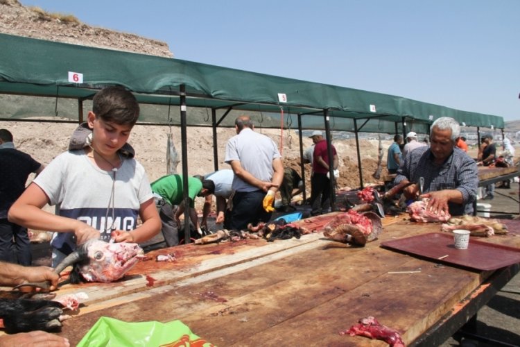 Elazığ'da bayramın &uuml;&ccedil;&uuml;nc&uuml; g&uuml;n&uuml;nde kurban kesimleri devam etti