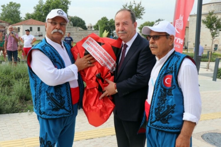 Edirne'de Kırkpınar Yağlı G&uuml;reşleri haftası 'karşılama' geleneği ile başladı