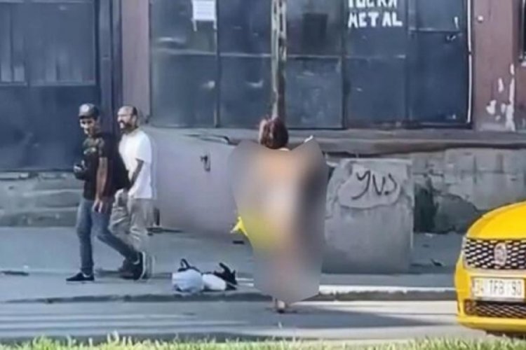 İstanbul'da bir kadın yol kenarında soyundu! "Kazaya sebep oldu" iddiası