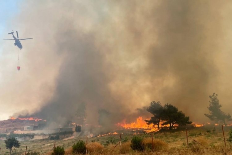 &Ccedil;anakkale'deki orman yangınına Bursa'dan ekipler gitti