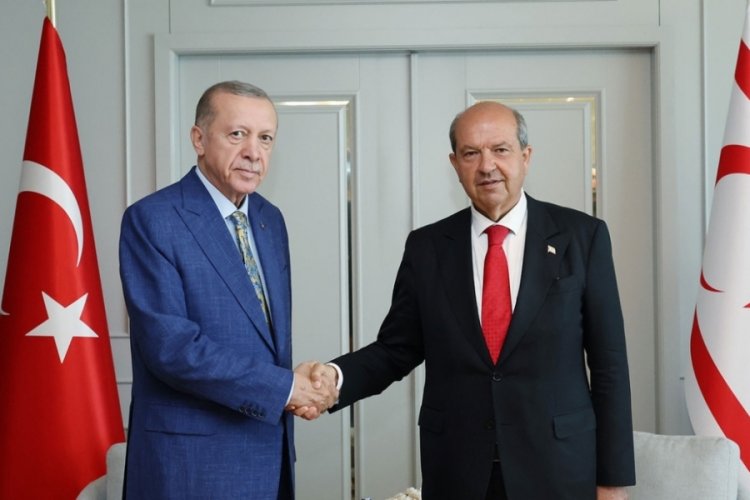 Cumhurbaşkanı Erdoğan, KKTC Cumhurbaşkanı Tatar ile g&ouml;r&uuml;şt&uuml;