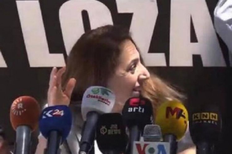 Diyarbakır'da Saliha Aydeniz'in başına basın a&ccedil;ıklaması sırasında platform d&uuml;şt&uuml;