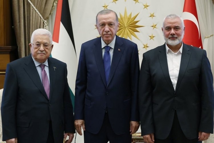 Erdoğan, Abbas ve Haniye ile g&ouml;r&uuml;şt&uuml;