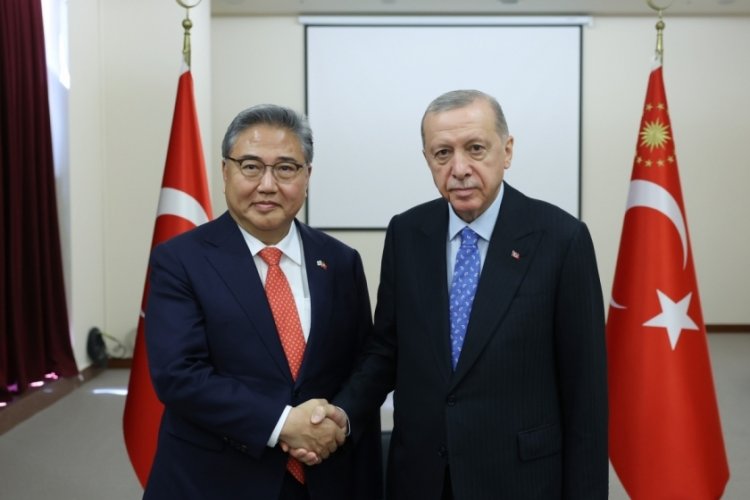 Erdoğan, G&uuml;ney Kore Dışişleri Bakanı Park Jin ile g&ouml;r&uuml;şt&uuml;