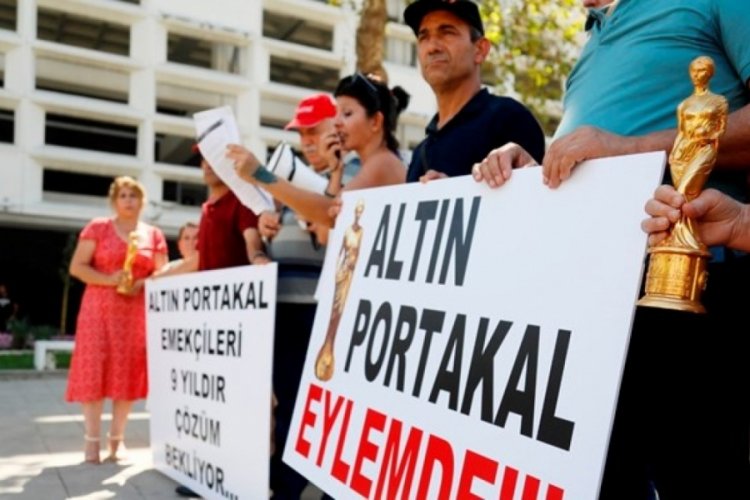 Altın Portakal Film Festivali &ccedil;alışanlarından eylem