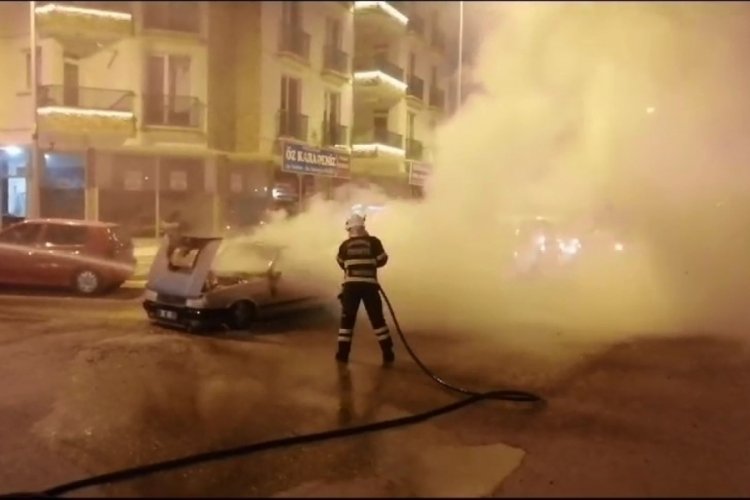 Kırıkkale'de LPG'li otomobil alev alev yandı