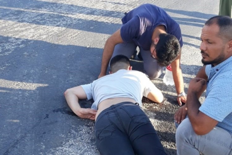 Tekirdağ'da motosikletten d&uuml;şen adam yaralandı