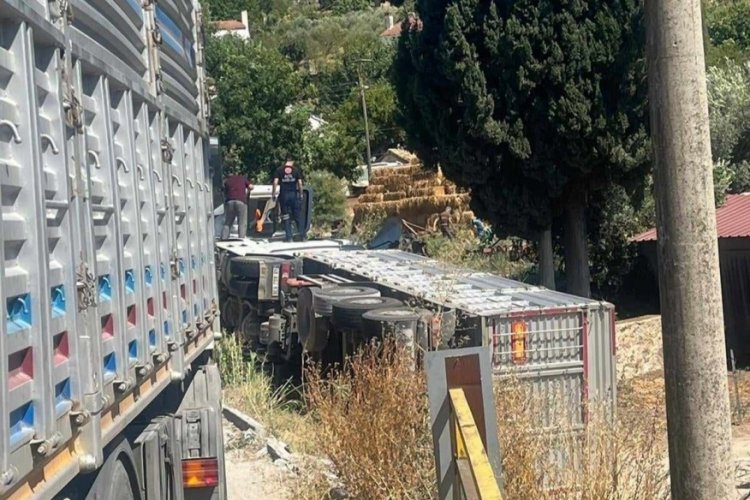 Aydın S&ouml;ke'de devrilen tırın şof&ouml;r&uuml; yaşamını yitirdi