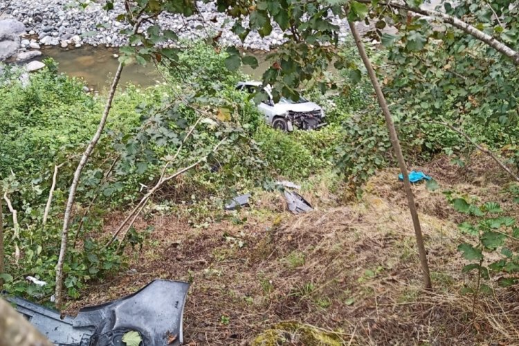 Trabzon'da otomobil Ağasar Deresine u&ccedil;tu: 4 yaralı
