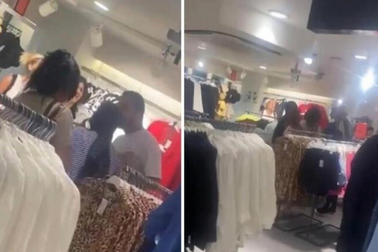 İstanbul'da giyim mağazasında kabin kavgası &ccedil;ıktı!