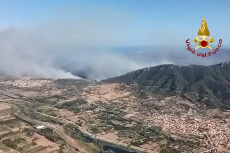 İtalya'da orman yangını
