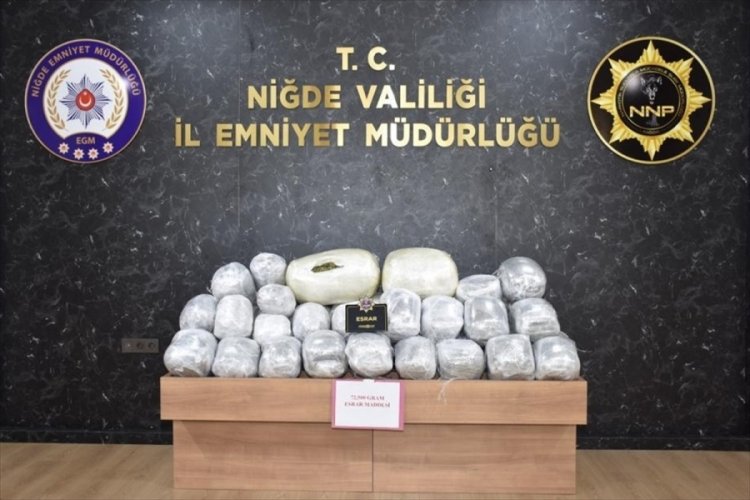Niğde'de 72,5 kilogram esrar ele ge&ccedil;irildi