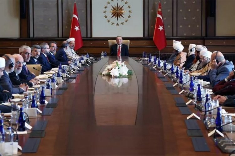 Erdoğan M&uuml;sl&uuml;man Alimler Heyeti'ni kabul etti