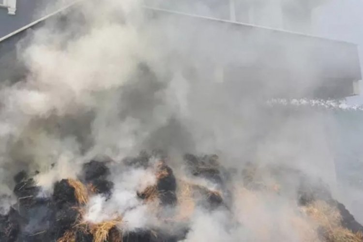Bursa'da samanlıkta &ccedil;ıkan yangın s&ouml;nd&uuml;r&uuml;ld&uuml;