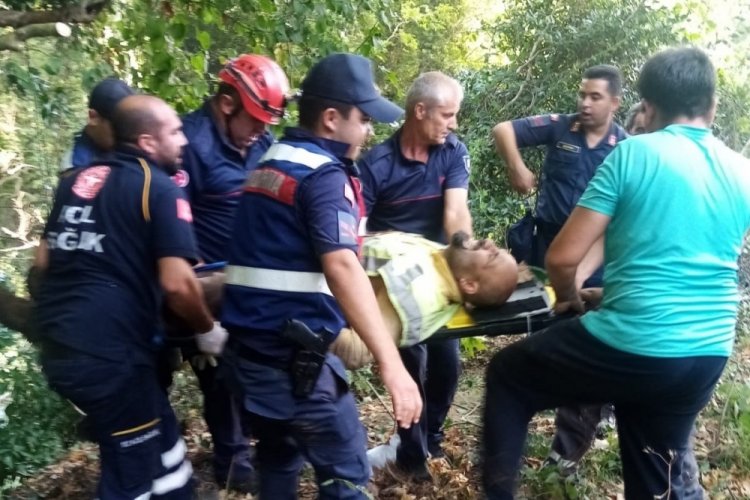 Erdek'te orman iş&ccedil;isi dere yatağına d&uuml;şt&uuml;