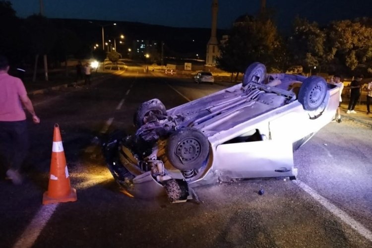 Gaziantep'te k&ouml;peğe &ccedil;arpmamak i&ccedil;in yaptığı manevra canından ediyordu