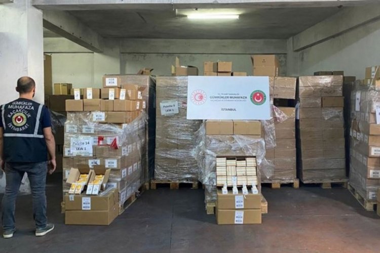 İstanbul'da bir tırda 3 milyon lira değerinde ka&ccedil;ak g&uuml;neş kremi ele ge&ccedil;irildi
