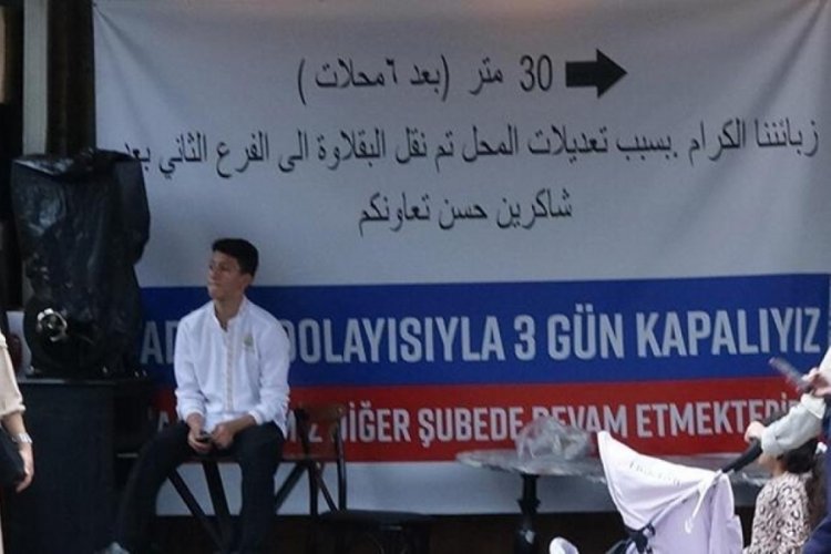 Trabzon'da yediği cezayı 'tadilattayız' afişiyle sakladı