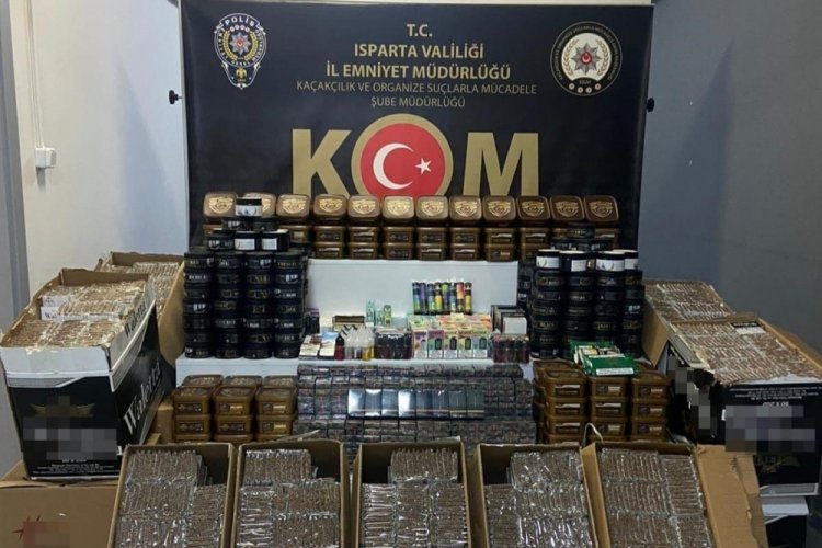 Isparta'da ka&ccedil;ak&ccedil;ılık operasyonu, &ccedil;ok sayıda malzeme ele ge&ccedil;irildi