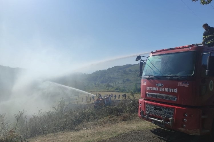 Zonguldak'ta &ouml;rt&uuml; altı yangını