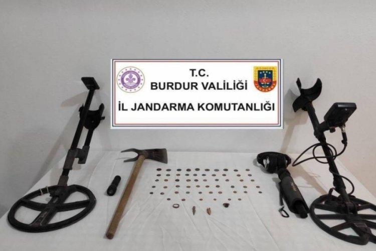 Burdur'da 56 adet tarihi sikke ele ge&ccedil;irildi