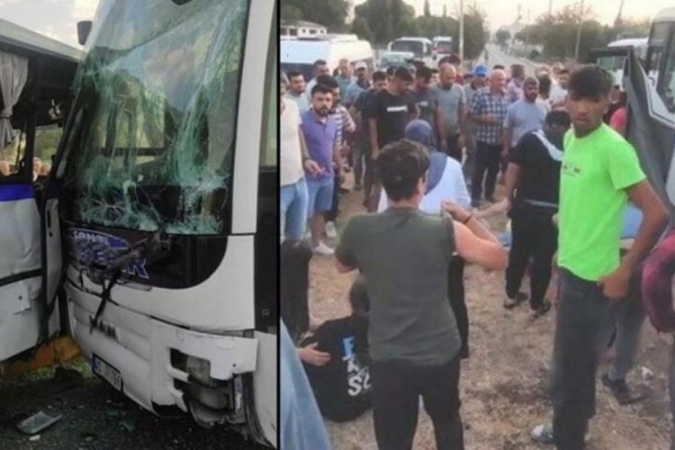 Manisa'da otob&uuml;s ile midib&uuml;s&uuml;n &ccedil;arpıştığı kazada 11 kişi yaralandı