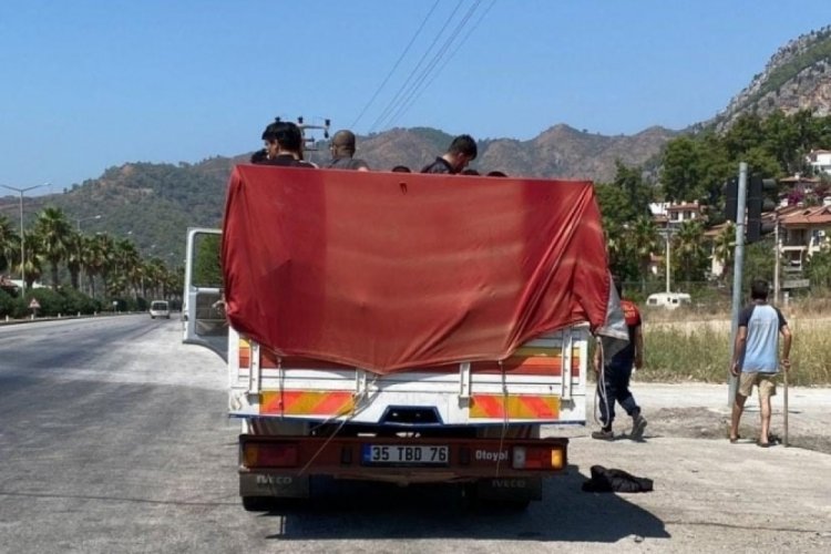 Muğla Fethiye'de 22 d&uuml;zensiz g&ouml;&ccedil;men yakalandı