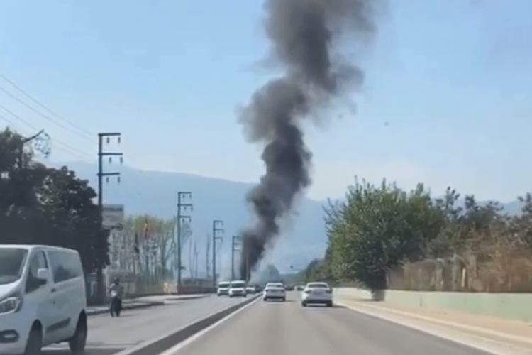 Bursa'da &ccedil;&ouml;pl&uuml;k alanda yangın &ccedil;ıktı!