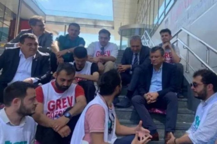 &Ouml;zg&uuml;r &Ouml;zel, grev yapan Sputnik &ccedil;alışanlarını ziyaret etti