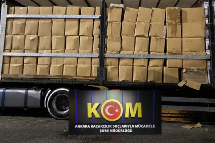 Ankara'da 9 milyon 450 bin lira değerinde ka&ccedil;ak sigara ele ge&ccedil;irildi.