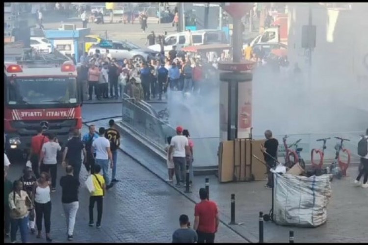 İstanbul'da metro durağında yangın