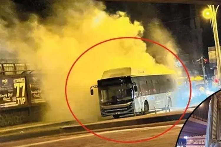 Diyarbakır'da yolcu otob&uuml;s&uuml; alev alev yandı