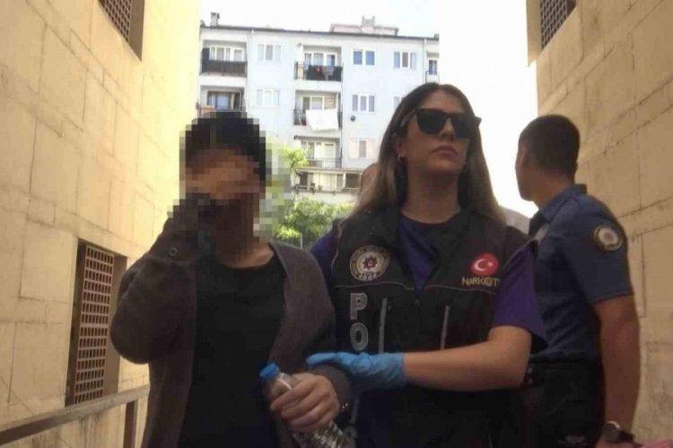 Bursa'da 9 aylık hamile torbacı adliyeye b&ouml;yle geldi