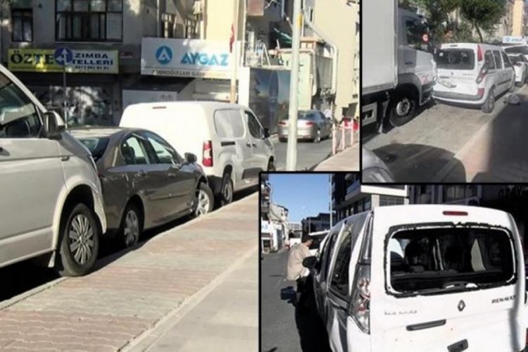İstanbul'da kamyon ile &ccedil;arptığı ara&ccedil; arasında sıkıştı